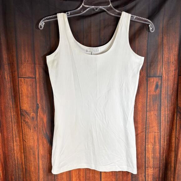 A'nue Tops - A'nue Thin Strap Tank Stretchy White Women's Size Petite Small Made in USA NWT